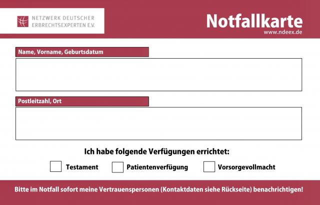 Notfallkarte | Kanzlei Jülicher